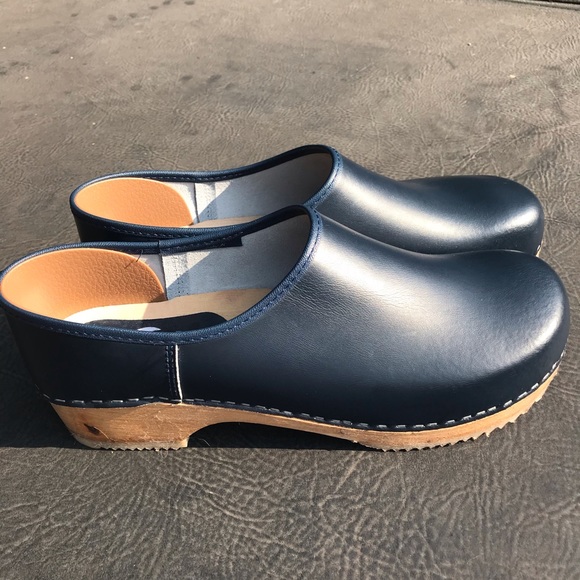 Sanita Other - Sanita wood bottom clogs in navy blue